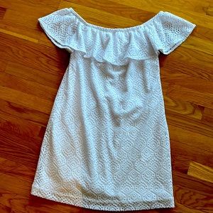 Never worn, white lace Lilly off the shoulder dress
